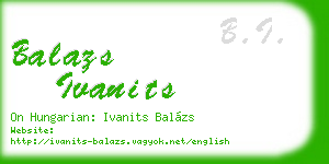 balazs ivanits business card