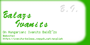 balazs ivanits business card